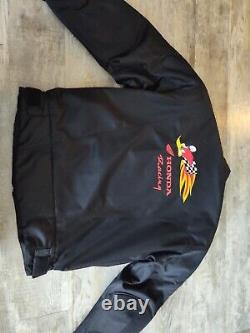 Honda Racing Jacket Mens Sz L Padded Motorcycle Intersport Woody Woodpecker EUC