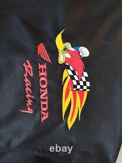 Honda Racing Jacket Mens Sz L Padded Motorcycle Intersport Woody Woodpecker EUC