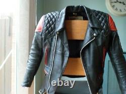 Honda Racing Vintage Leather Biker Jacket-size 36 Uk-xs-small-diamond Padding