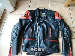 Honda Racing Vintage Leather Biker Jacket-size 36 Uk-xs-small-diamond Padding