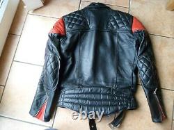 Honda Racing Vintage Leather Biker Jacket-size 36 Uk-xs-small-diamond Padding