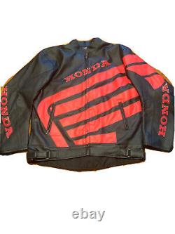 Honda Racing Vintage Leather Jacket Motorcycle Jacket Size Medium