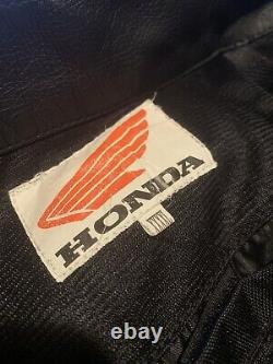 Honda Racing Vintage Leather Jacket Motorcycle Jacket Size Medium