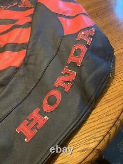 Honda Racing Vintage Leather Jacket Motorcycle Jacket Size Medium