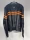 Hot Leathers Heavy Leather Motorcycle Jacket Size 54 Thinsulate Orange Stripes
