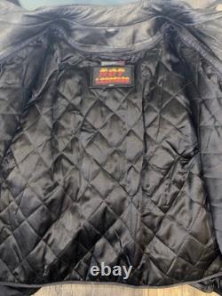 Hot Leathers Heavy Leather Motorcycle Jacket Size 54 Thinsulate Orange Stripes