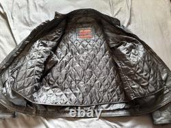 Hot Leathers Leather Jacket Mens XL Black Reflective Skeleton Biker Motorcycle