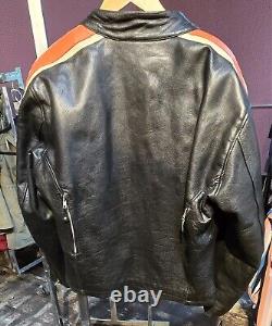 Hot Leathers Motorcycle Jacket L Mens Full Zipout Liner Orange Black