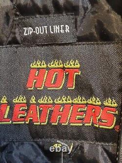 Hot Leathers Motorcycle Jacket L Mens Full Zipout Liner Orange Black