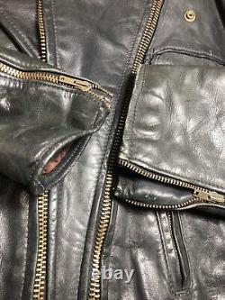 Howard's Leathers Vintage Black Leather Biker Jacket Size 44 Robin Zipper 80s