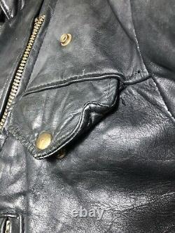 Howard's Leathers Vintage Black Leather Biker Jacket Size 44 Robin Zipper 80s