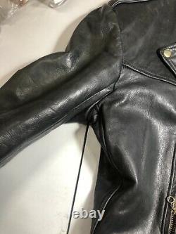 Howard's Leathers Vintage Black Leather Biker Jacket Size 44 Robin Zipper 80s