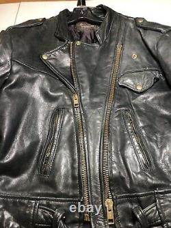 Howard's Leathers Vintage Black Leather Biker Jacket Size 44 Robin Zipper 80s