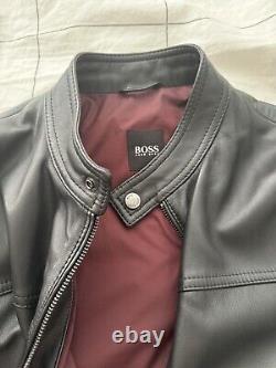 Hugo Boss Biker leather Jacket Used Twice, Comes With Tags