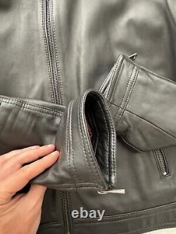 Hugo Boss Biker leather Jacket Used Twice, Comes With Tags