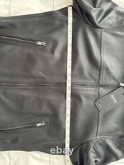 Hugo Boss Biker leather Jacket Used Twice, Comes With Tags