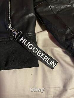 Hugo Boss Men's Sz L Black 100% Lamb Leather Jacket