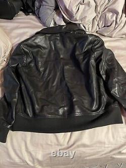 Hugo Boss Men's Sz L Black 100% Lamb Leather Jacket