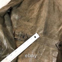 Hugo Boss Orange Jacket Mens 40 R Lamb Leather Biker Jacket Full Zip Brown