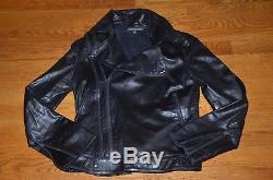 ICONIC Alexander McQueen Black Biker Moto Motorcycle Leather Jacket US 4 6 IT 42