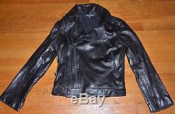 ICONIC Alexander McQueen Black Biker Moto Motorcycle Leather Jacket US 4 6 IT 42