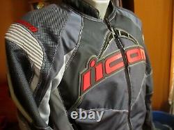 ICON Contra Motorcycle Jacket. Lightly used. Large WORN ONCE BLACK/GRAY/RED