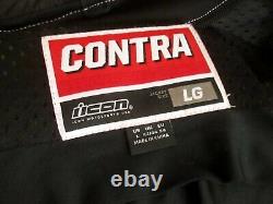 ICON Contra Motorcycle Jacket. Lightly used. Large WORN ONCE BLACK/GRAY/RED