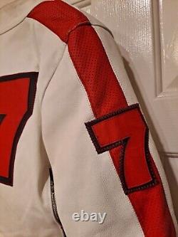 ICON HELLA Motorcycle Jacket L White Crossbone Racer Leather Armor Liner HTF