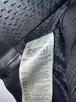 ICON Overlord Men's M Black Leather/Textile Foam Back Armor Motorcycle Jacket