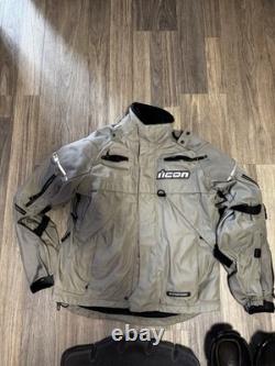 ICON Patrol Jacket Foul Weather Riding Gear Fiel Armor Equipped LARGE