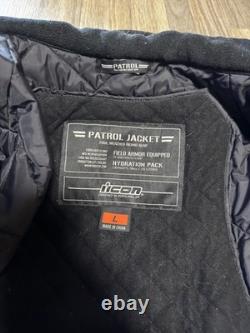 ICON Patrol Jacket Foul Weather Riding Gear Fiel Armor Equipped LARGE