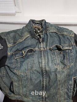 ICON STRONGARM Motorcycle Jacket Denim Vest look, vented with body armor XL