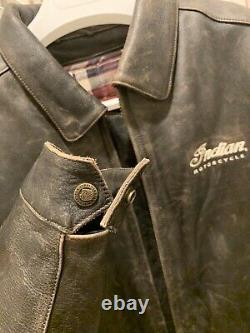 INDIAN MOTORCYCLE CLASSIC DARK BROWN LEATHER JACKET With ARMOR Size Large