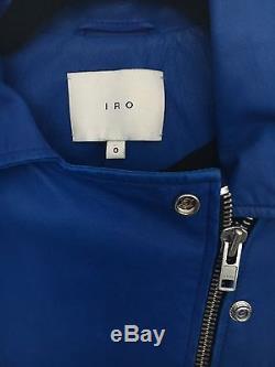IRO Ashville Moto Leather Jacket in Cobalt Blue 0 XS