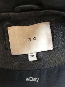 IRO Ebeyna Black Leather Moto Jacket Size 36 Small RETAIL $1346