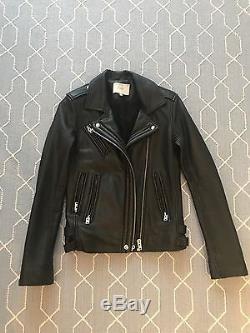 IRO Han Lamb Leather Biker Motorcycle Designer Jacket Size 36 US2/4 $1265 EUC