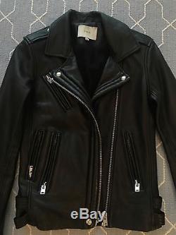IRO Han Lamb Leather Biker Motorcycle Designer Jacket Size 36 US2/4 $1265 EUC