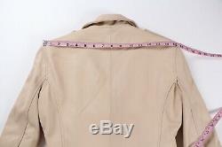 IRO Han Leather Jacket Beige Nude Biker Moto EU 36 $1295