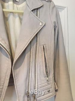 IRO Leather Jacket Light Grey FR34 XS 0