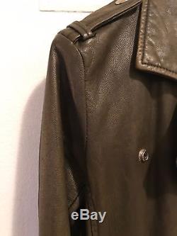 IRO Olive ASHVILLE Lamb Leather Moto Biker Jacket Coat Sz xs