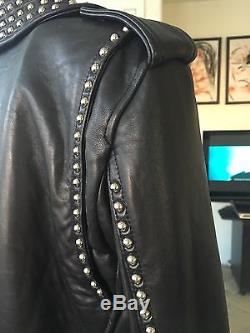 IRO Studded leather Jacket Black Sz 38 S/m Saint Laurent Style. Rock Chic