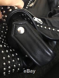 IRO Studded leather Jacket Black Sz 38 S/m Saint Laurent Style. Rock Chic