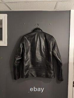 Iade Black Horsehide Biker Leather Jacket Size 38 Made In japan Lewis