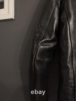 Iade Black Horsehide Biker Leather Jacket Size 38 Made In japan Lewis