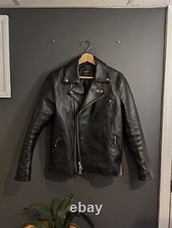 Iade Black Motorcycle Horse Leather Jacket Size Medium lewis leather