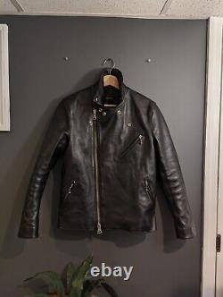 Iade Black Motorcycle Horse Leather Jacket Size Medium lewis leather