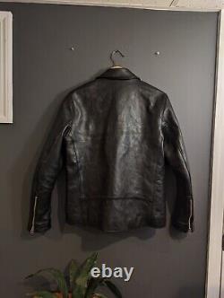 Iade Black Motorcycle Horse Leather Jacket Size Medium lewis leather