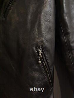 Iade Black Motorcycle Horse Leather Jacket Size Medium lewis leather