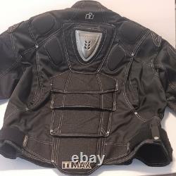 Icon Armored Contra TiMax Moto Motorcycle Jacket 2XL Black Grey NO LINER