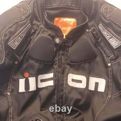 Icon Armored Contra TiMax Moto Motorcycle Jacket 2XL Black Grey NO LINER